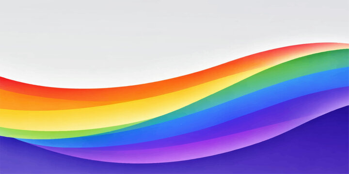 Bright abstract rainbow background featuring a colorful spectrum of flowing waves and vibrant light curves in a professional vector illustration design for a modern wallpaper backdrop template