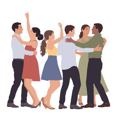 Fototapeta premium A vibrant illustration of people dancing together in a lively and joyful scene