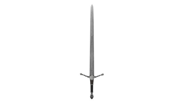 Lowpoly bastard sword design in 3D model format for use