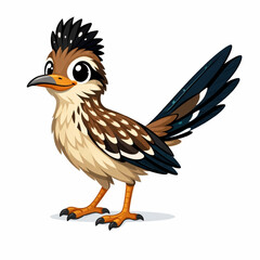 Fototapeta premium Small wild bird cartoon illustration brown feather detail