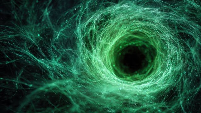Abstract Green and Teal Swirling Light Vortex