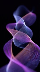 Obraz premium Abstract Purple Blue Flowing Particle Waves