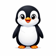 Fototapeta premium Cute Penguin Cartoon Character, Adorable Antarctic Bird Illustration