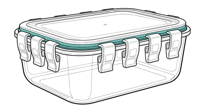 Clear plastic food storage container.