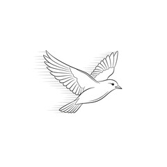Obraz premium Minimalist outline of a flying bird isolated on a transparent background 2