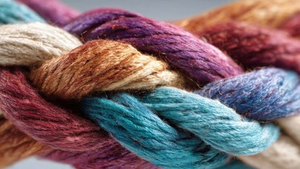 Vibrant Colorful Braided Threads Macro