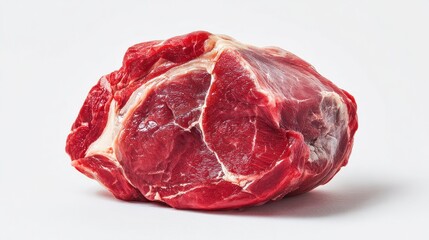 Obraz premium raw meat white background centered composition full body isolated on pure white background studio lighting no shadow under subject high detail sharp focus commercial product photography no environmen