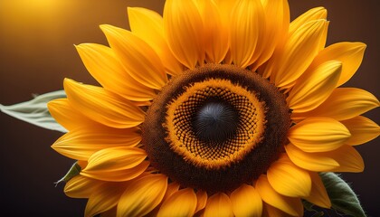 Fototapeta premium Bright Yellow Sunflower In Full Bloom