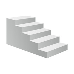 Fototapeta premium Staircase design with open steps. Grey gradient 3D vector concept.