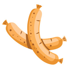 Sausages and meat products vector illustration assortment of processed food items ideal for butcher shop menu packaging design or grocery themed artwork © Nass Studio