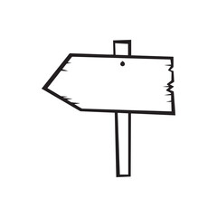 Fototapeta premium The wooden plate of the way pointers. Black and white, vintage pointer doodle style. Three way choices