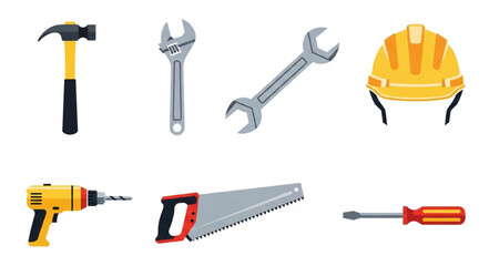 Collection of various construction and repair tools.
