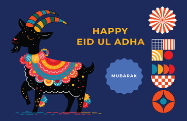 Eid Ul Adha Goat Vector Illustration Vector Illustration