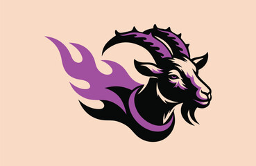 Obraz premium Goat Sticker Style Vector Vector Illustration