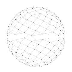 Abstract wireframe dome sphere built from plexus lines and connected nodes, isolated on white background. © ellyson