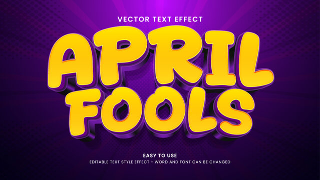april fools editable text effect 3d text