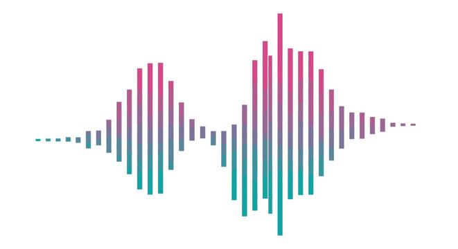 Abstract sound wave visualization with vibrant gradient colors, representing audio, music, or technology