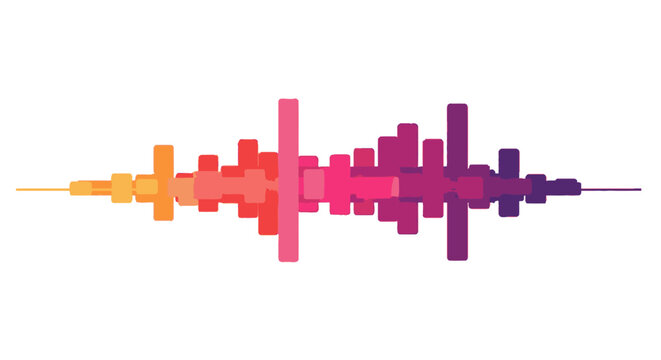 Abstract audio waveform visualization with vibrant gradient colors representing sound waves and frequency