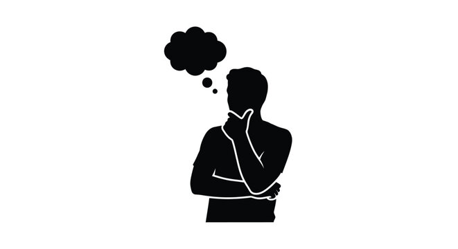A man in deep thought a visual representation of contemplation silhouette
