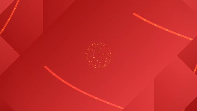 Red Geometric Shapes with White Lines.