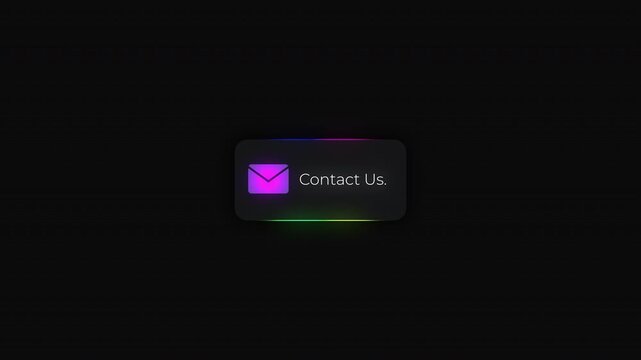"Contact Us" Pop Up notification alert with alpha channel for outro, business, streaming, marketing and other creative projects, sticker or overlay animation, futuristic tech, glowing neon lights. 4K.