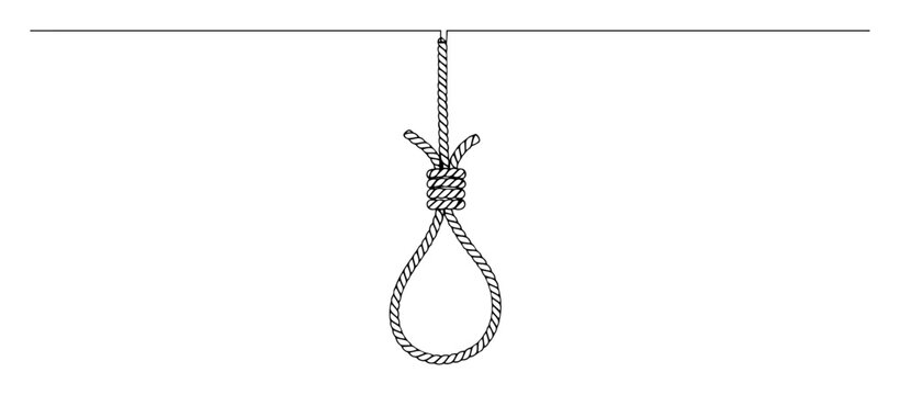 hanging rope noose line drawing