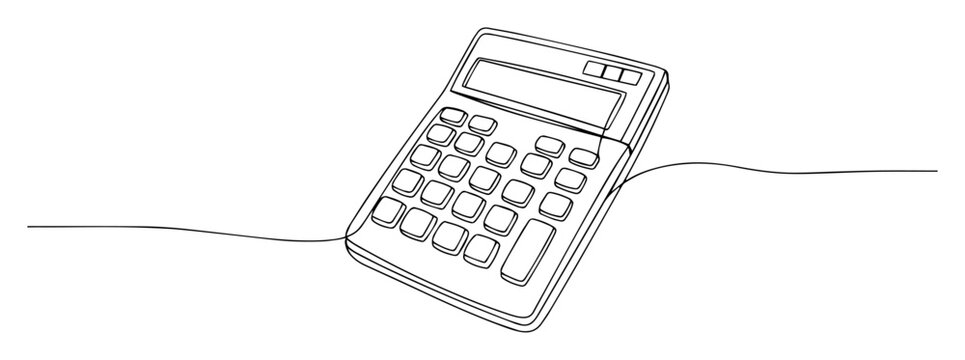 calculator line art for finance and math