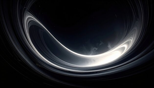 Seamless flowing ribbon of pure light energy coiling gently around an unseen axis, creating a dynamic abstract background with futuristic elegance.