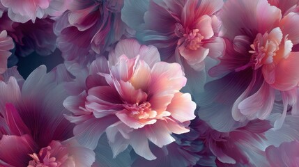 Obraz premium Soft pink blossom layers floating over muted background