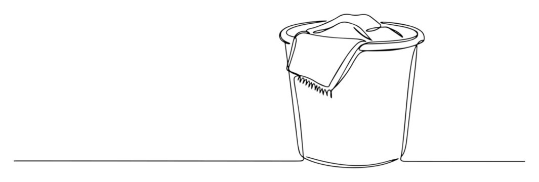 laundry basket with clothes line art