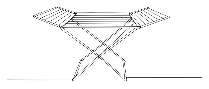 foldable clothes drying rack line drawing