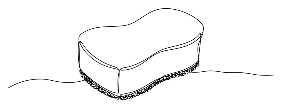 kitchen sponge thick line drawing