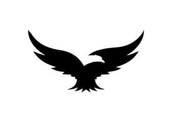 Fototapeta premium Black silhouette of an eagle flying.