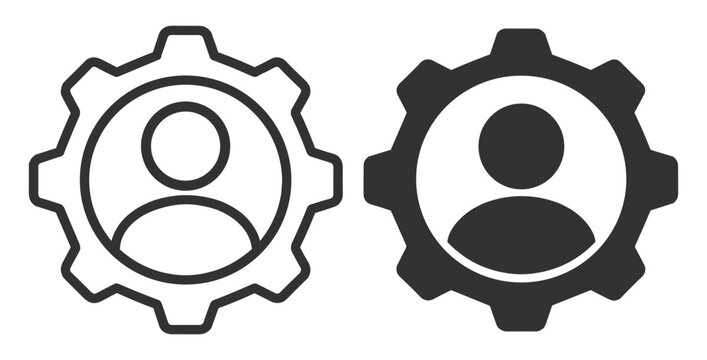 User settings gear icon profile avatar on transparent background