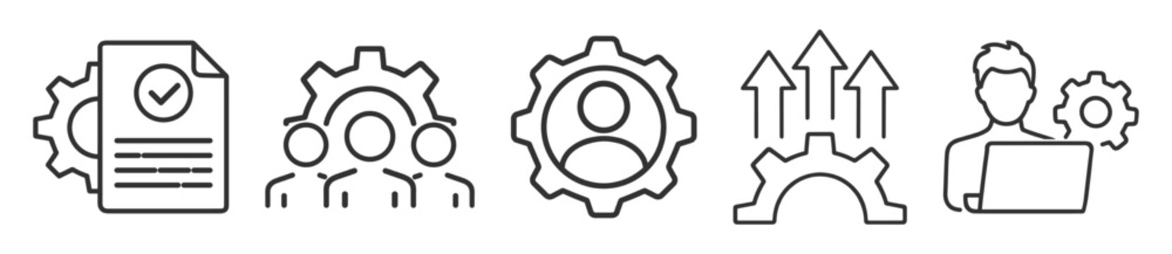 Business document management icon, team process and workflow illustration on transparent background