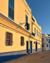 Fototapeta premium colorful blue houses in asilah city, morocco