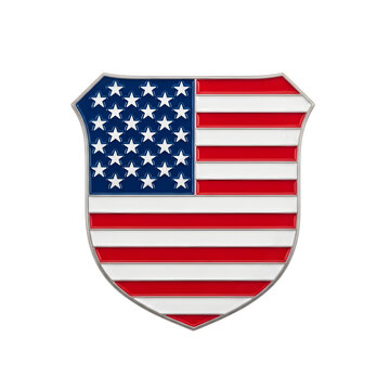 American shield emblem with united states flag design