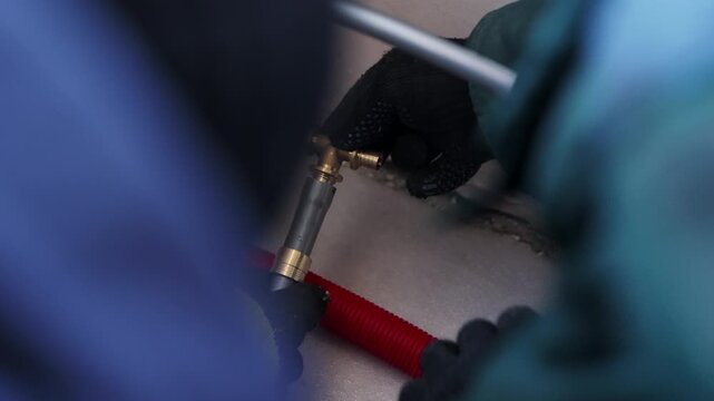 Installing Brass Tee Fitting on Plastic Plumbing Pipe