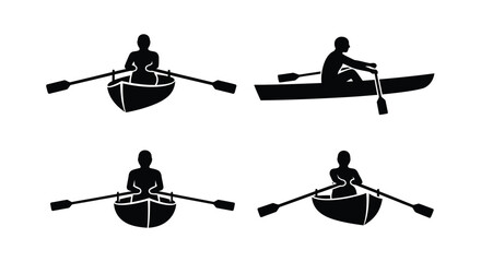 Four distinct rowing boat figures presented as a striking silhouette © MDHANZALA