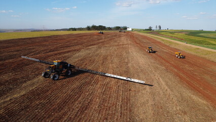 tractors working in the field © CarlosEduardo