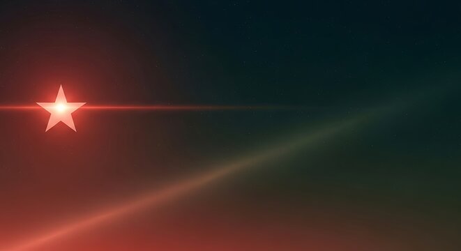 A luminous five-pointed star shines brightly with a dramatic lens flare against a dark gradient background, symbolizing freedom and the Juneteenth celebration.