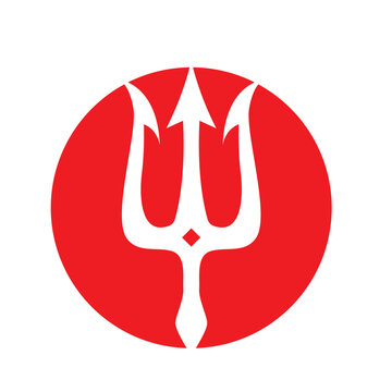 Modern Flat Trisula Vector Emblem
