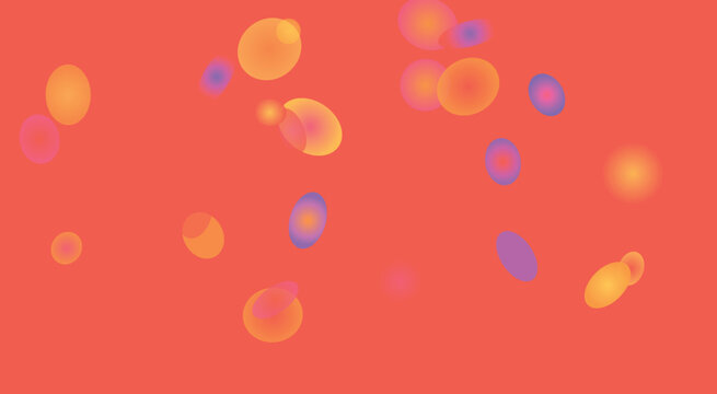 Colorful abstract blood cells illustration on bright red background design concept