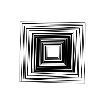 Black and white square optical illusion.