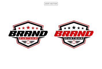 Racing Logos, Icons, Badges, and, Vector racing shield designs © Locho99