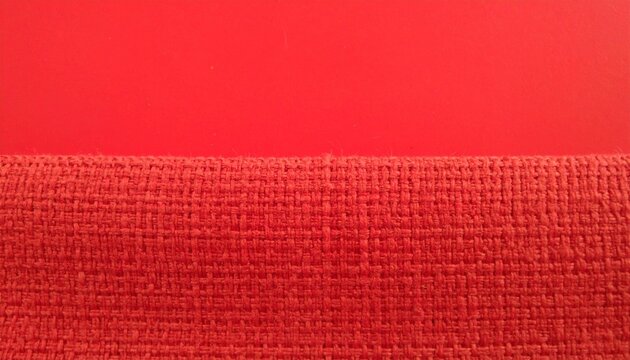 Seamless high resolution texture of textile material. Solid red canvas backdrop of woven linen cloth swatch.