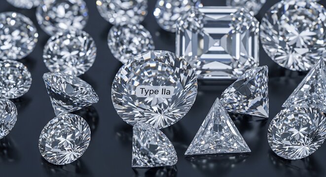 Collection of Multi-Cut Diamonds with Type IIa Label &mdash; Premium Gemstone Grading and Luxury Diamond Collection Concept