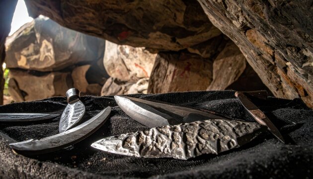 Collection of Various Ancient Flint Blades and Crude Scraping Tools