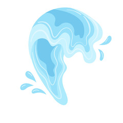 Fototapeta premium water splash icon. curved liquid motion. pouring fluid shape. drink spill