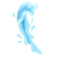 Fototapeta premium water splash icon. vertical liquid stream. flowing motion effect. spill